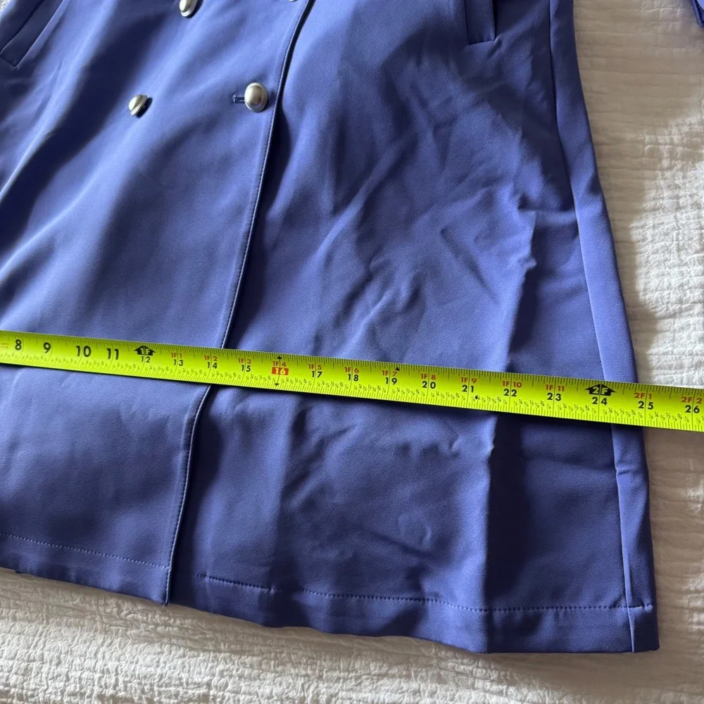 G by Giuliana Black Label Periwinkle Trench Coat Belted XXS Quiet Luxury Peppy - Picture 10 of 11
